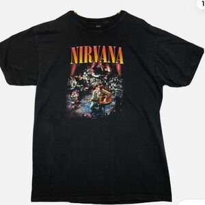 NIRVANA Unplugged Relaxed Graphic Tee Men’s XL Music Band T-shirt Black 2008 EUC